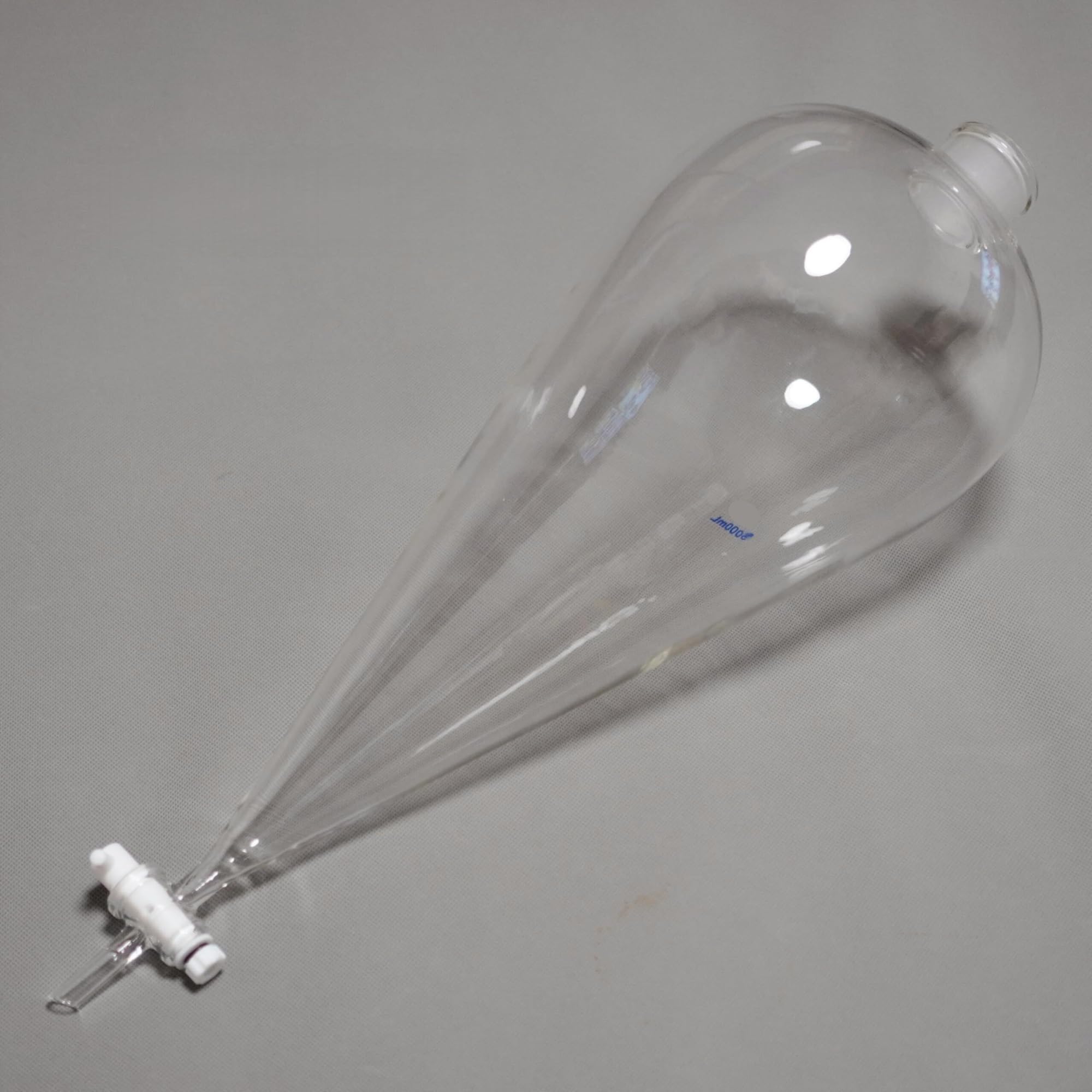 Embudo de separación de vidrio borosilicato premium con llave de paso PEFT - for extracciones de líquidos y separaciones químicas en laboratorios(5000ml)