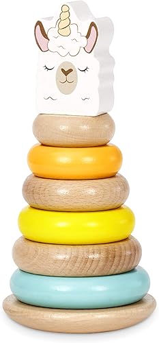 Little Tikes Juguete de desarrollo apilador de forma de maíz de Llama-Critters de madera