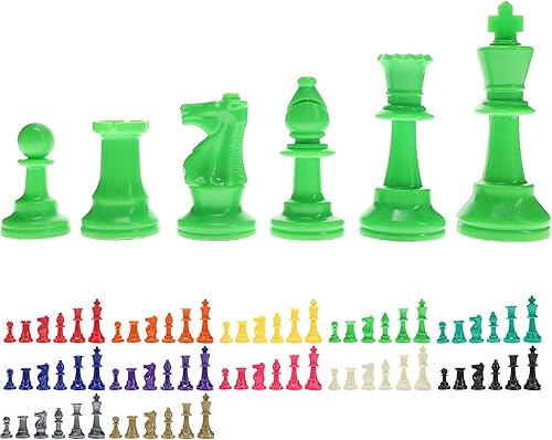 Miniatura 18 de WE Games Piezas de ajedrez Staunton de plástico brillante en color con rey de 3.75 pulgadas - Juego de ajedrez de torneo, solo piezas, mitad del