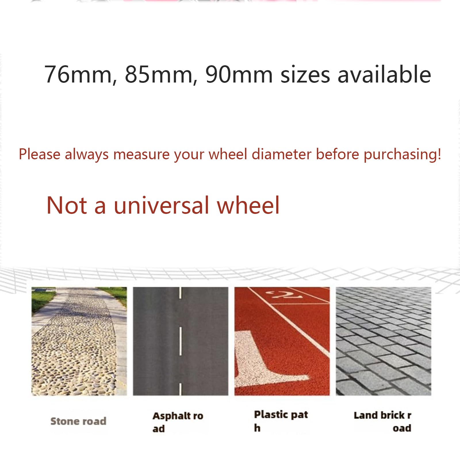 Ruedas para patinete de 76 mm, 85 mm, 90 mm, ruedas traseras de repuesto para niños, adolescentes, interiores y exteriores (negro, 76 mm)