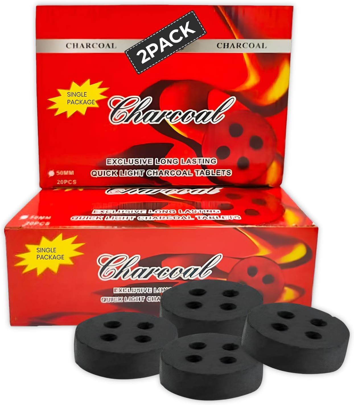 Since New 2 Boxes Charcoal 40-Charcoal-lite Charcoal- Smart charcoal Tablets-Bakhoor Charcoal 50 MM (Combo Set)