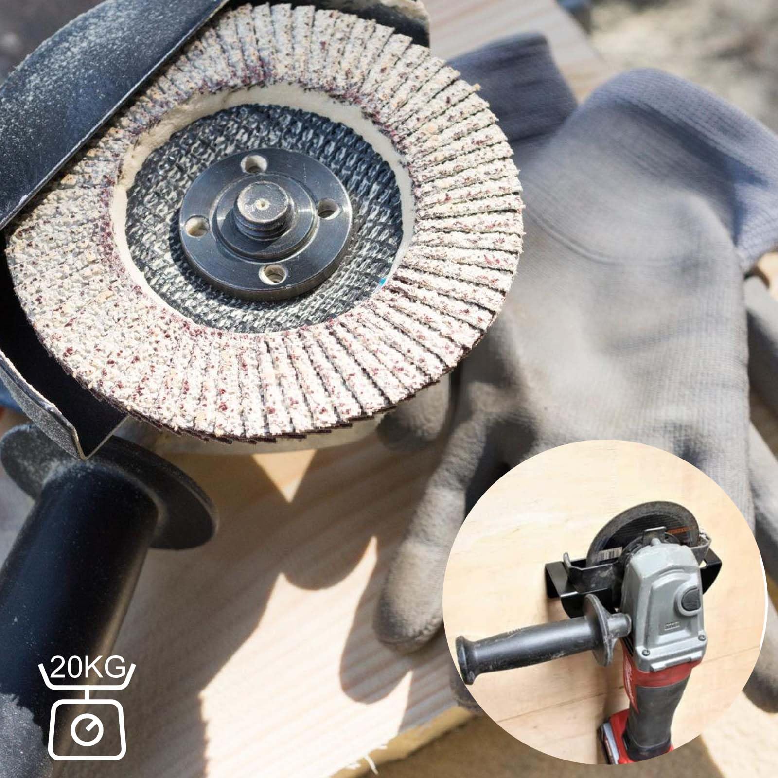 Haakse slijper houder, flexhouder, wandhouder voor elektrisch gereedschap, 110-125 doorslijpmachines voor alle merken - Einhell - Makita - Bosch