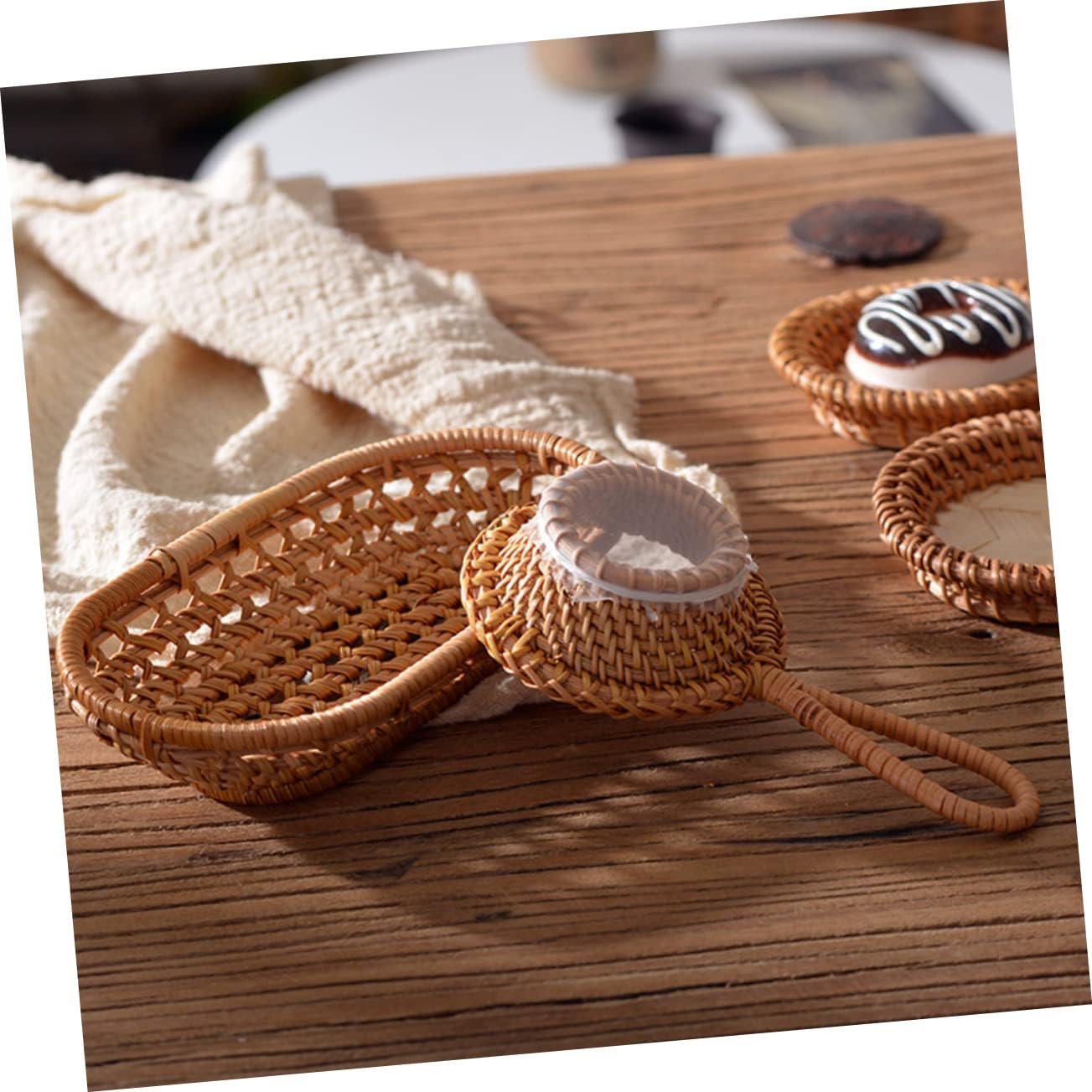 Rattan Woven Storage Basket Box for Towels and Laundry Small Brown image 5