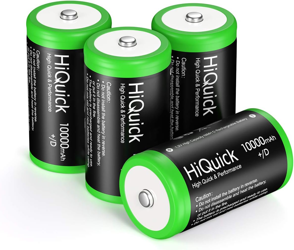 Amazon HiQuick 単1電池 充電式 ニッケル水素電池 高容量10000mAh電池 4本入り 単1 充電式約1200回使用可能 大容量モデル 単一充電池 ガスコンロ ライブウェル Amazon HiQuick 単1電池 充電式 ニッケル水素電池 高容量10000mAh電池 4本入り 単1 充電式約1200回使用可能 大容量モデル 単一充電池 ガスコンロ ライブウェル