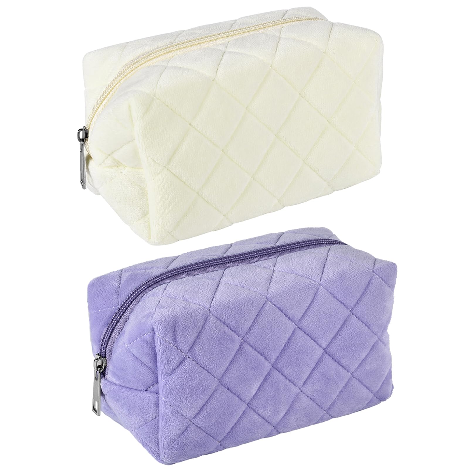 TopHomer Girls Pencil Case - Big Capacity Portable Office Stationery for Middle School High School, College Students - Beige & Purple