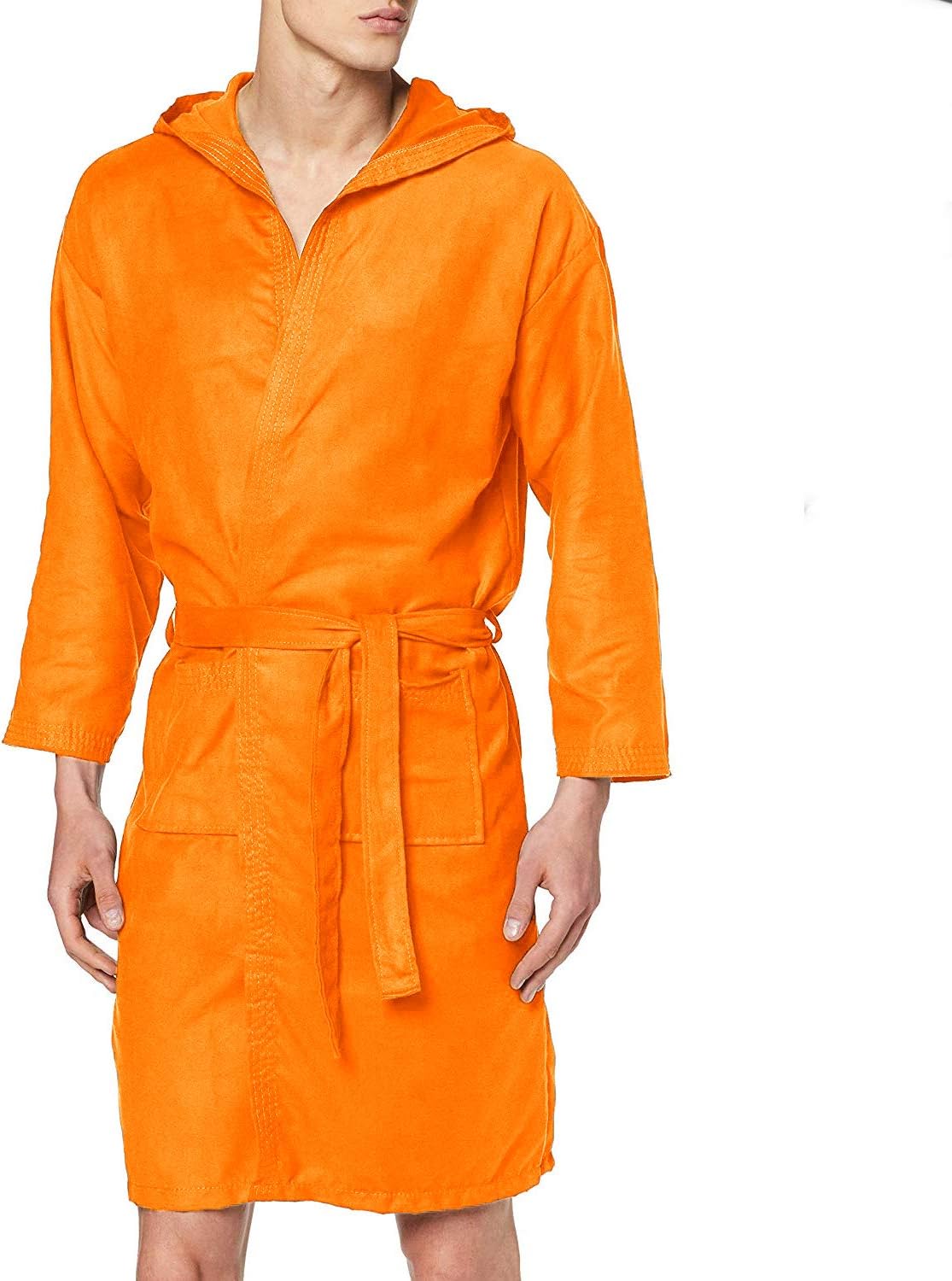 PETTI - Peignoir Femme, Peignoir Homme, Peignoir De Bain, Peignoir De Bain Femme, Peignoir De Bain Homme, Orange