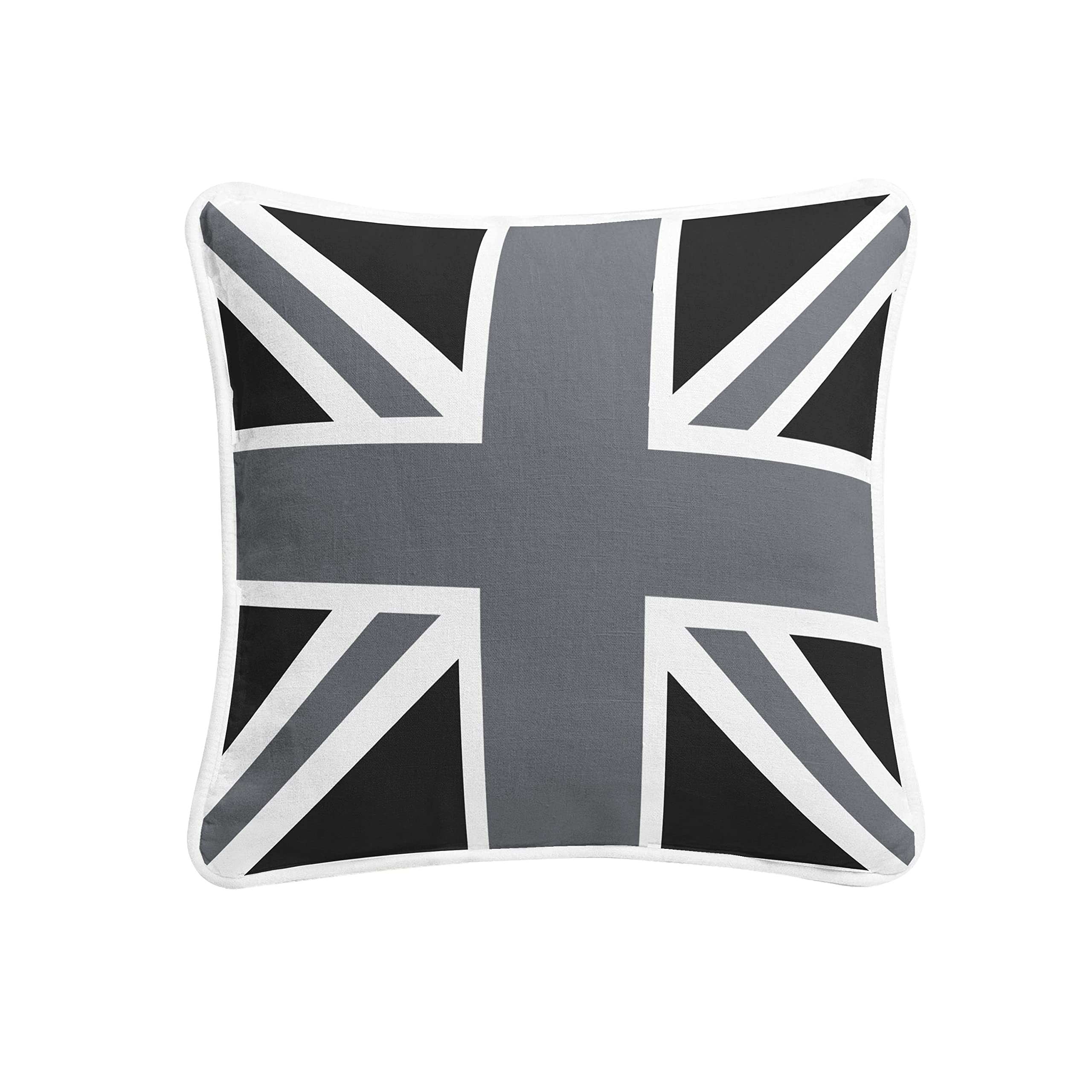 Arlinens Black Grey Union Jack Tapestry British United Kingdom Flag Cushion Covers In Following Colors: (18"X18", )