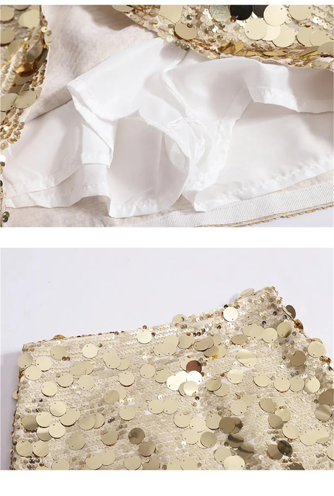 Gonna Corta con Paillettes Luminose Gonne estive a Trapezio da Donna Lucide
