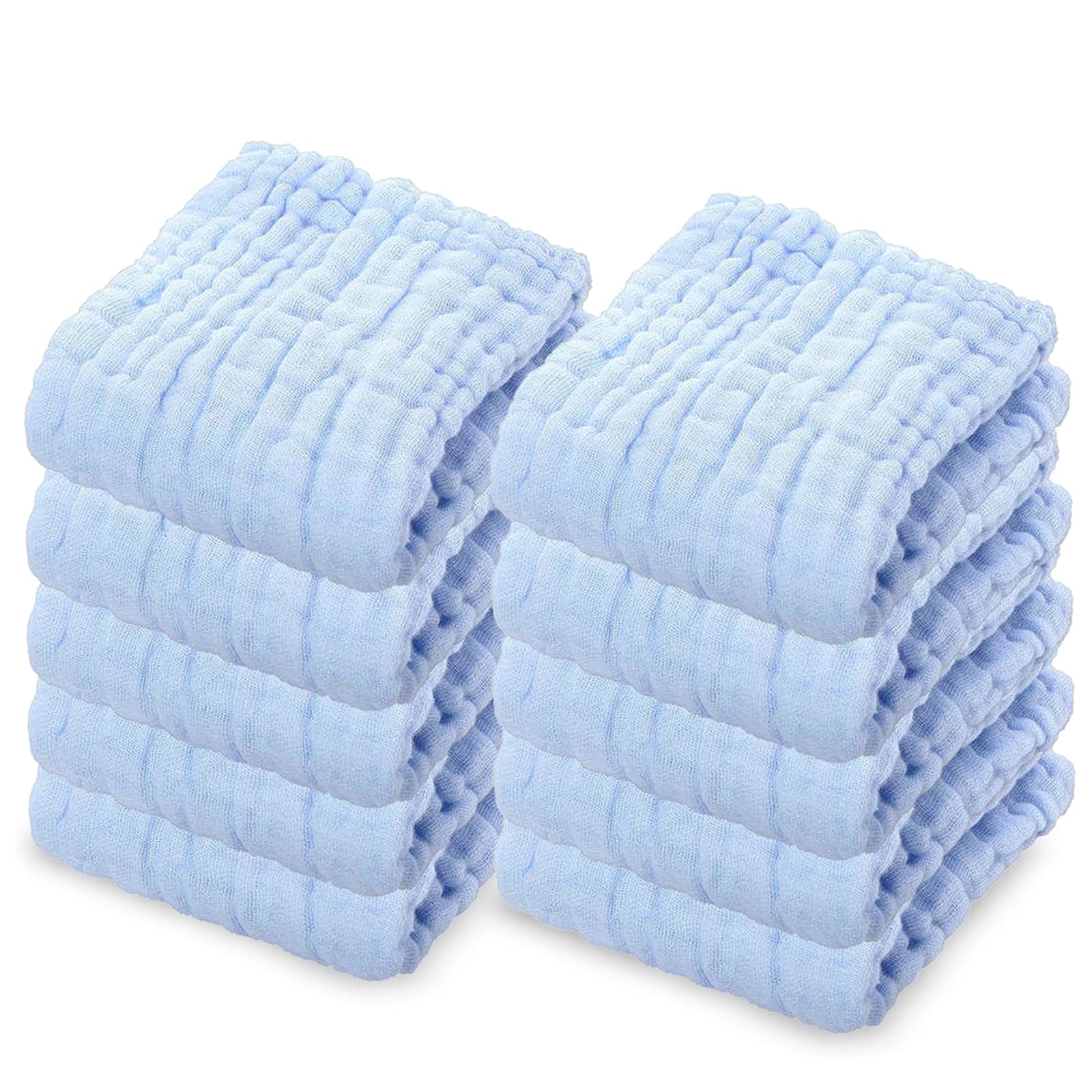 KPSRFG 8Pcs Muslin Cloths for Baby 6 Layer Cotton Muslin Squares 30*30 cm, Soft Reusable Washcloths