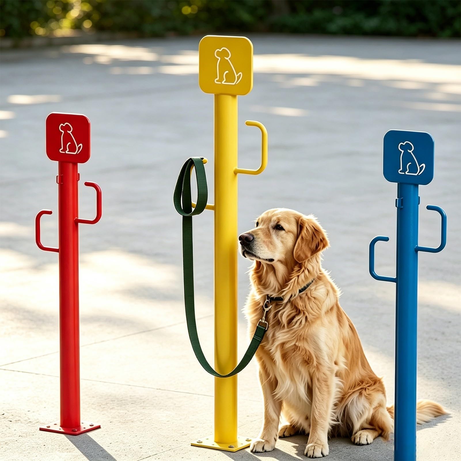 Moderna Stazione di Fissaggio per Cani da Esterno, Palo di Aggancio