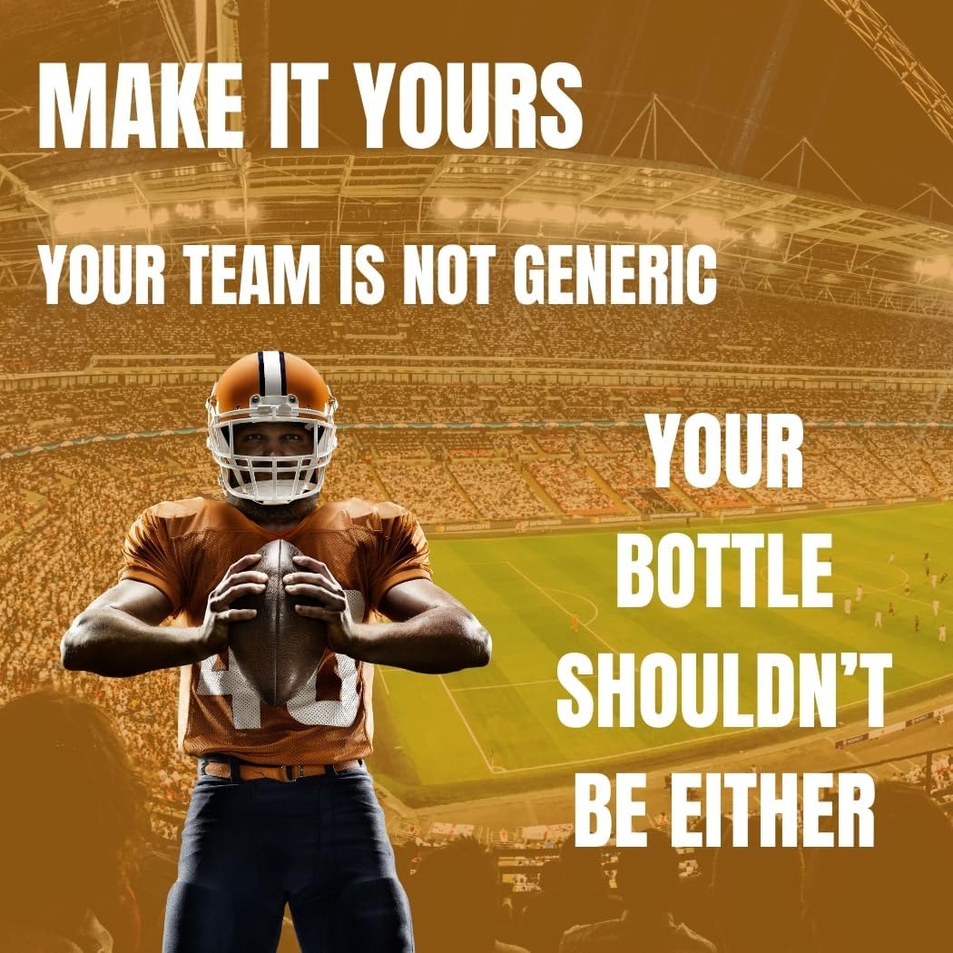 Ozizo Next Day Shipping, 4 Pack Personalized Laser Engraved 31 oz Water Bottle with Name & Sport Logo, Stainless Steel, Customized Water Bottle (Sport)