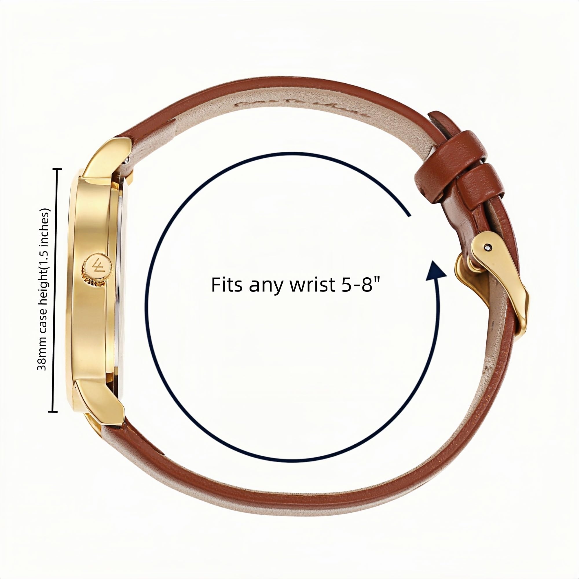 Olivia - Reloj analógico para Mujer, Esfera Grande, fácil de Leer, con Segunda Mano, Correa de Cuero, para Enfermeras, Profesores, Personas Mayores