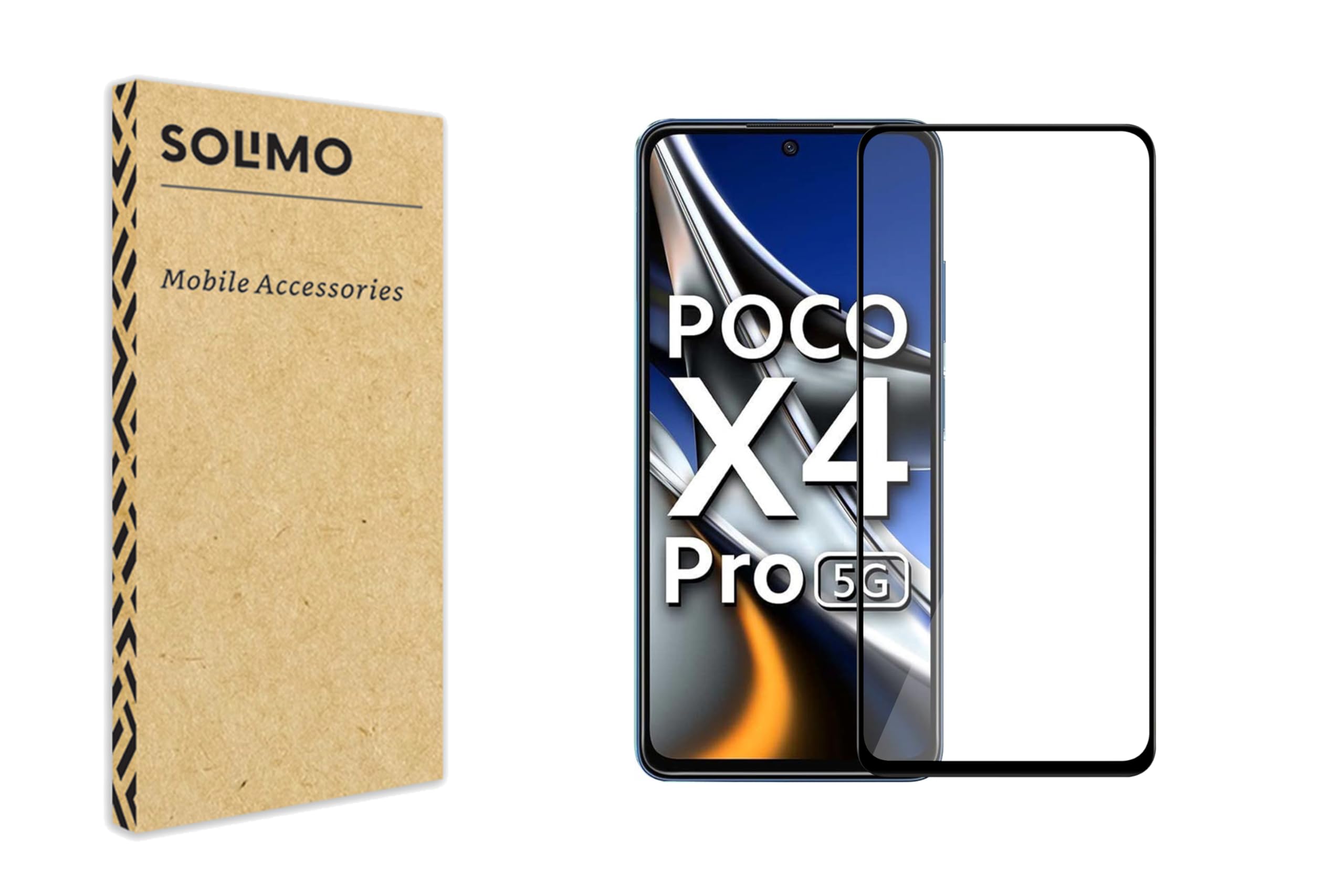Amazon Brand - Solimo Tempered Glass Screen Protector Compatible with Poco X4 Pro 5G Transparent Protective Film [Clear HD]