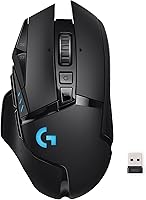 Logitech G502 Lightspeed Wireless Gaming Mouse: HERO 25K Sensor, PowerPlay Compatible, Tunable Weights, LIGHTSYNC RGB - Black