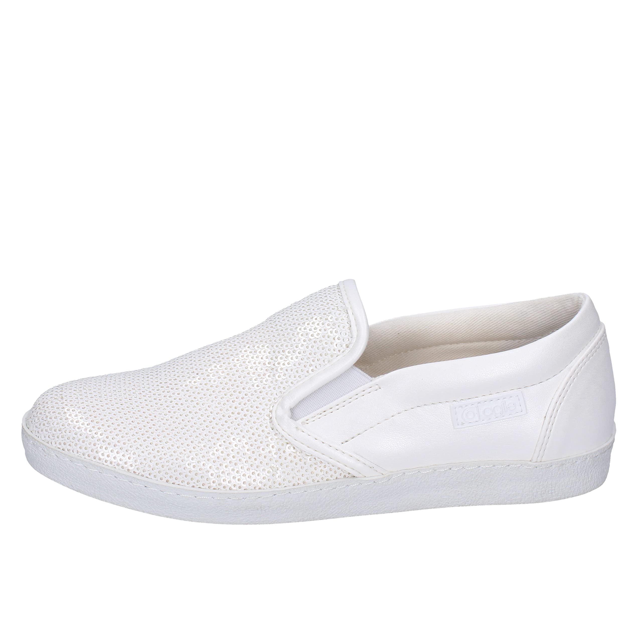 Agile By RucolineWomen Paillettes White Loafers-Shoes 7 UK