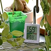 Vista 5 de AcuRite Medidor de humedad higrómetro y termómetro digital para interiores con medidor de temperatura y medidor de humedad, termómetro de Blanco