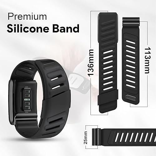 Miniatura 3 de Correa de repuesto deportiva de silicona compatible con WHOOP 5.0, One, Peak y Life Fitness Tracker, transpirable, duradera y cómoda, no para Whoop