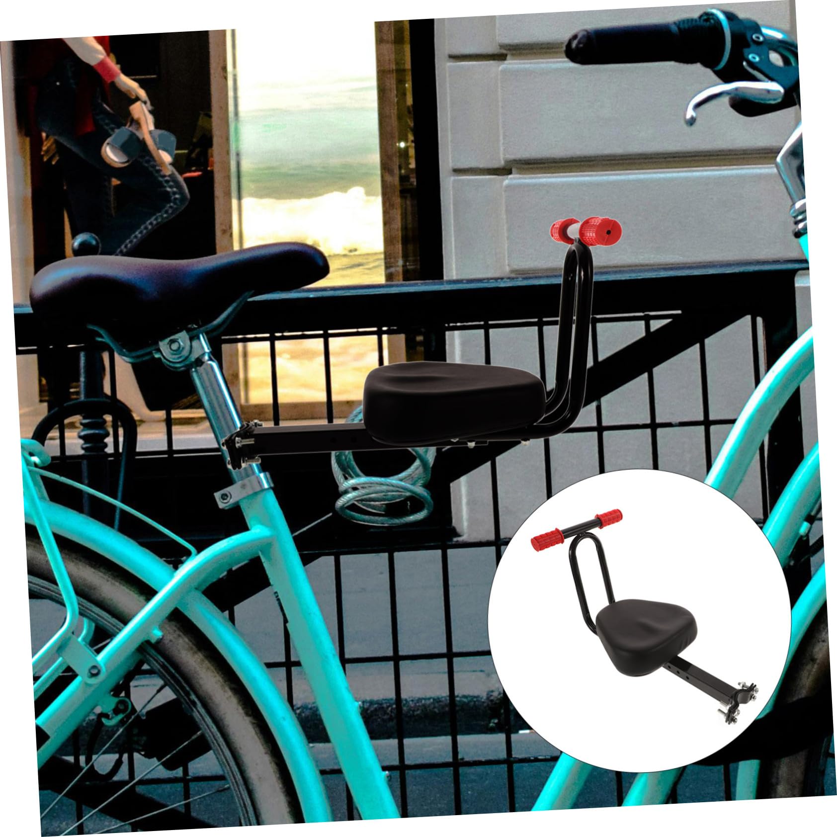 BESPORTBLE Asiento de Bicicleta para Niños Cómodo y Ajustable, Versátil para Bicicletas y Eléctricas, Diseño Ergonómico y Elegante para Paseos en Familia