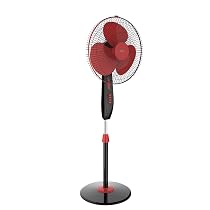 GM Livo Plus 400 mm NS Pedestal Fan (Red & Black)