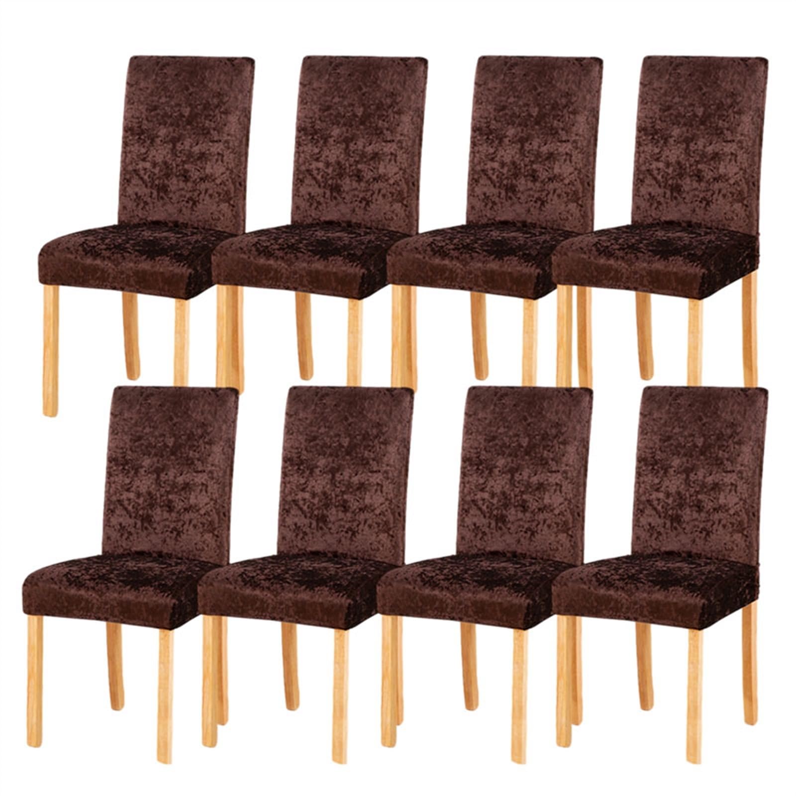Chair covers, Crushed Velvet Dining Chair Covers,Stretch Removable Washable Dining Chair Slipcover Super Soft Protector for Seat Covers for Wedding Party Dining Room Home Decor (Color : Pink, Size : 8