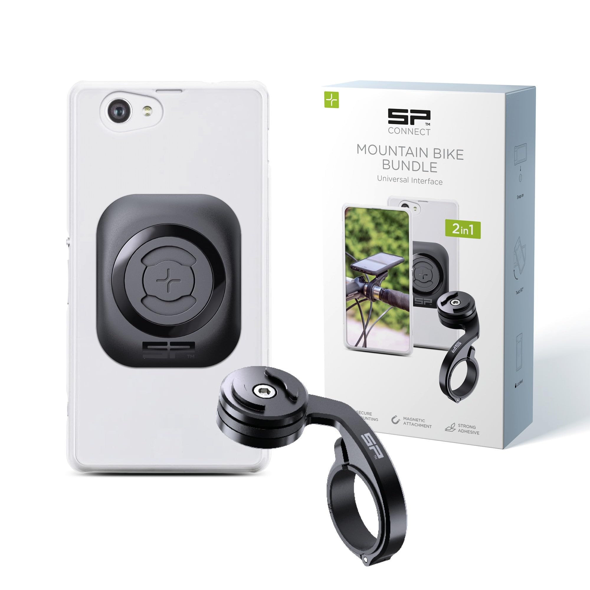 SP CONNECT Mountain Bike Bundle Universal Interface | SPC+ | MTB Smartphone-Halterung | Handyhalterung Mountainbike | Handyhalterung Fahrrad Lenker