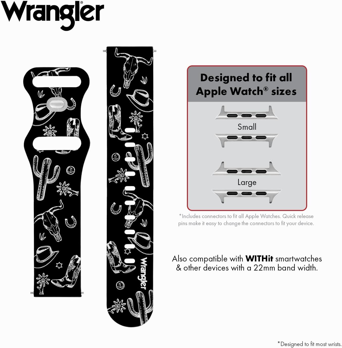 Wrangler® Western Icon Silicone Band for Apple Watch®, Fits all Apple Watch® Series and Sizes