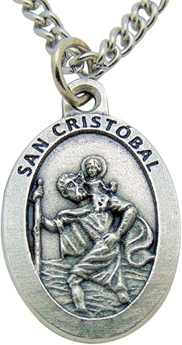 San Medalla Colgante 34 Pulgadas Con Cadena San Medallas en Español