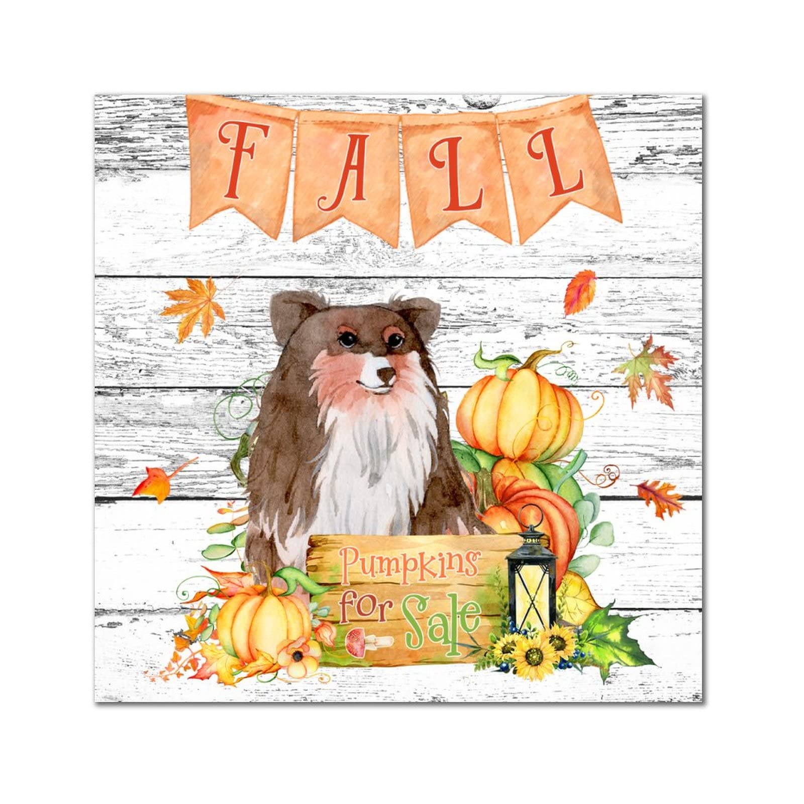 Plaque Fall Pumpkins en bois pour réchauffer la déco de votre salon