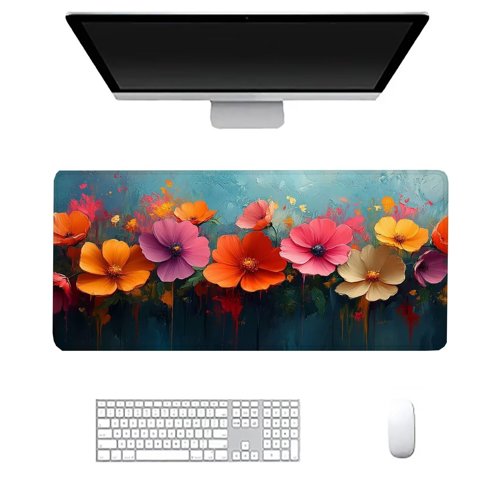 Podkładka pod mysz w kwiaty duża podkładka na biurko gracz różowa podkładka pod mysz XXL 1600 x 800 x 3 mm niestandardowa podkładka pod mysz, ochraniacz na biurko matowe akcesoria biurowe, do domu