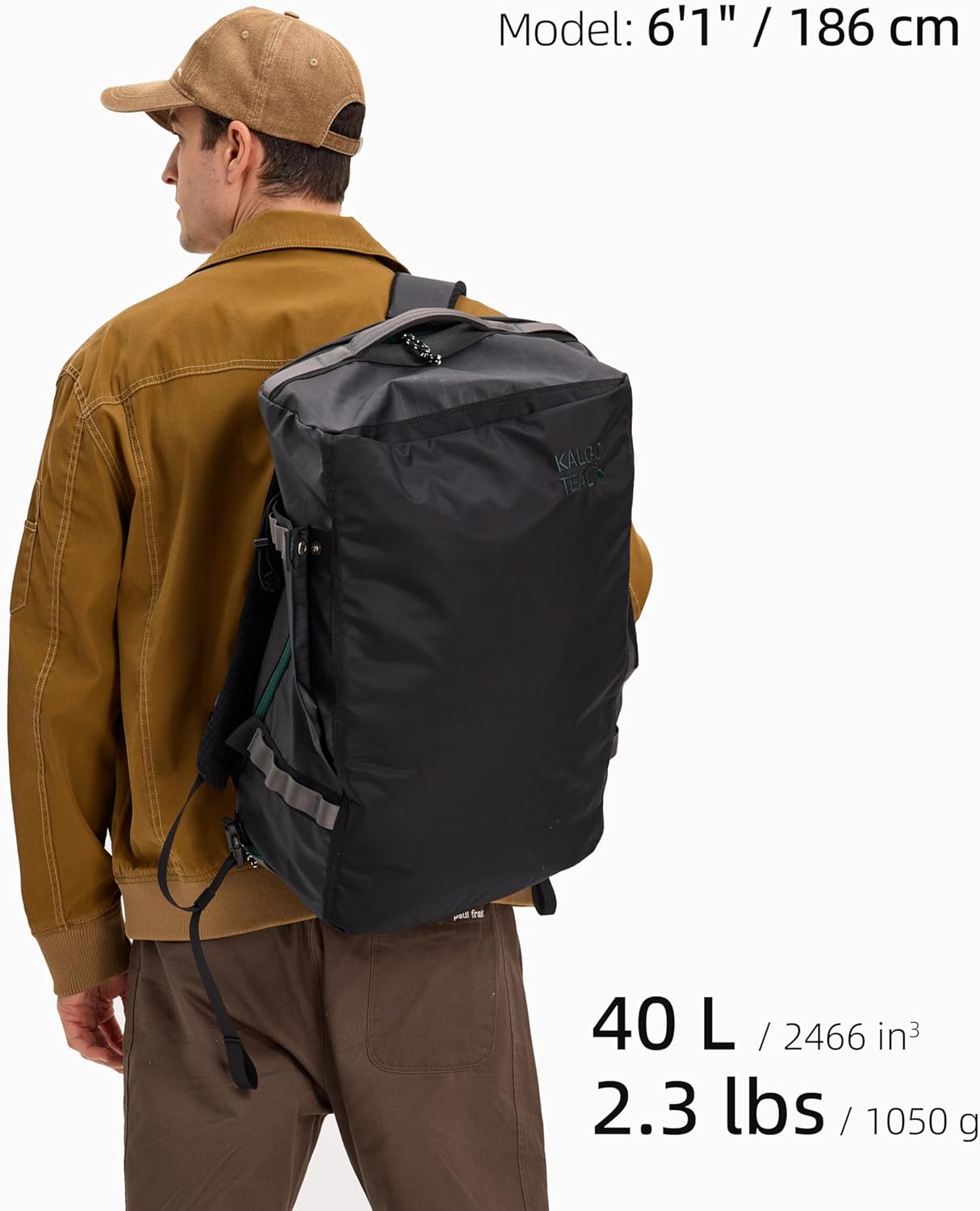 Utility Duffle Bag 40L, Convertible Backpack for Travel, Gym & Commute, Water Repellent
