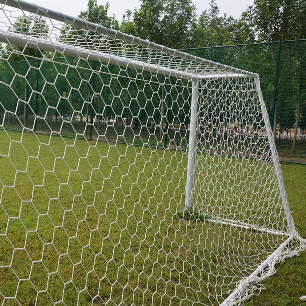 Luwint Fußballtornetz, strapazierfähiges Polyester, Ersatznetz, weiß, 4,8 x 2,1 m, Jugendliche