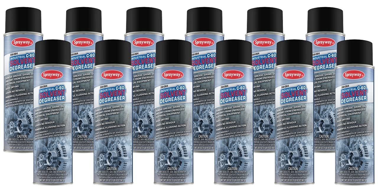 Sprayway C60 Solvent Degreaser, Case of 12 (20 oz) Cans