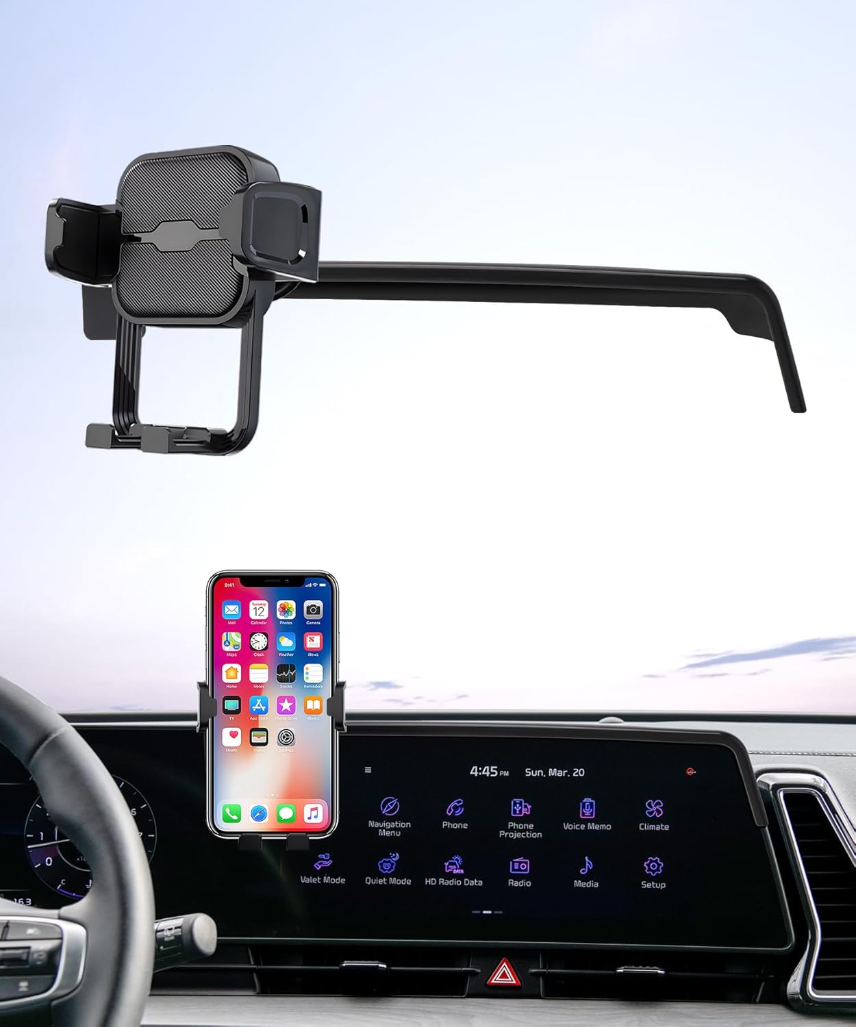 Car Phone Holder for 2023-2025 Kia Sportage, 360° Rotation, 12.3 inch Screen Fixed Clip, Auto Accessories Navigation Bracket, Interior Decoration Mobile Phone Mount