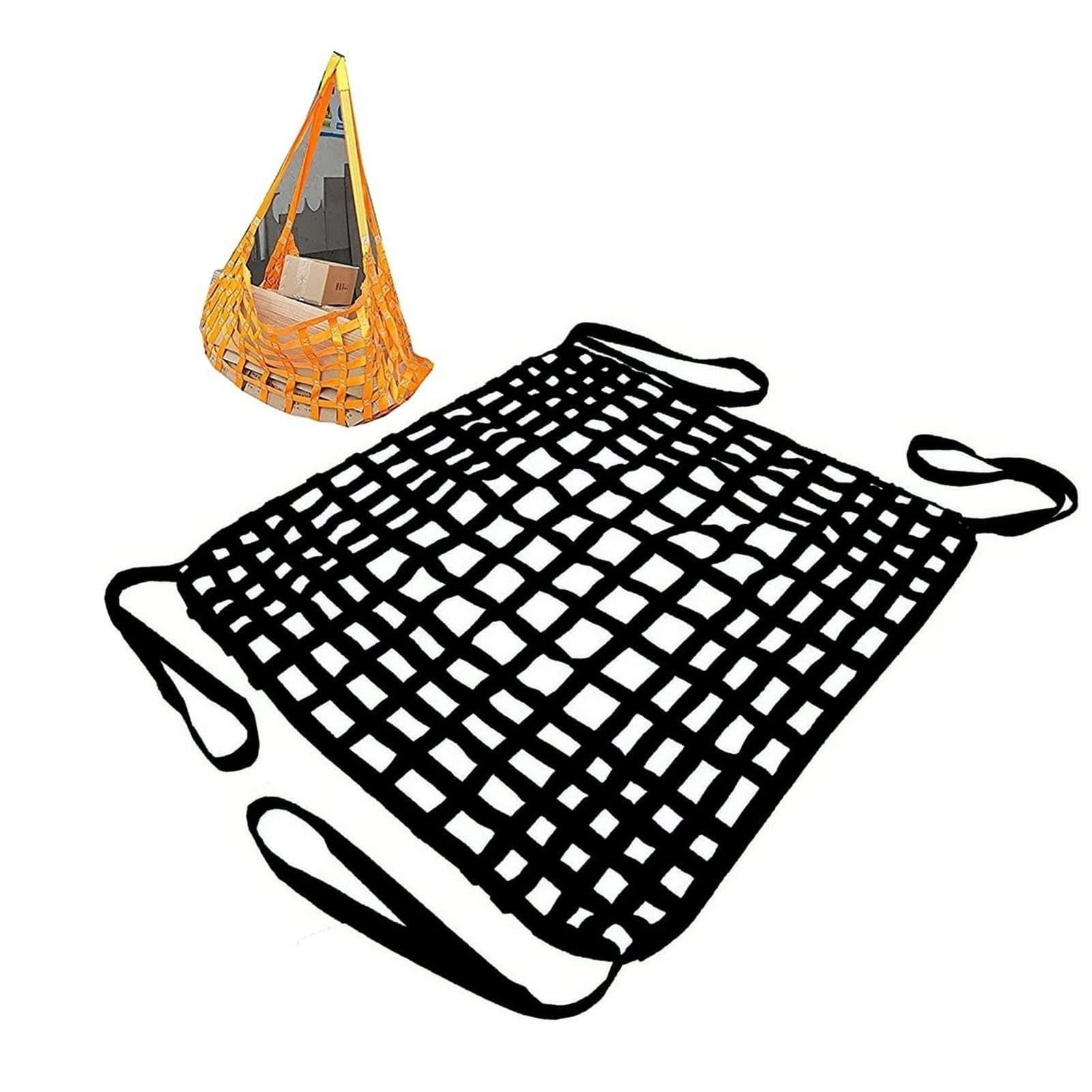 Red De Elevación De Poliéster - Eslingas De Red, Red De Cincha para Asegurar Carga, Organizador Maletero Coche, para Carga Y Descarga De Carga(1.5 X 1.5M/Mesh 10cm/Load 2.5t)