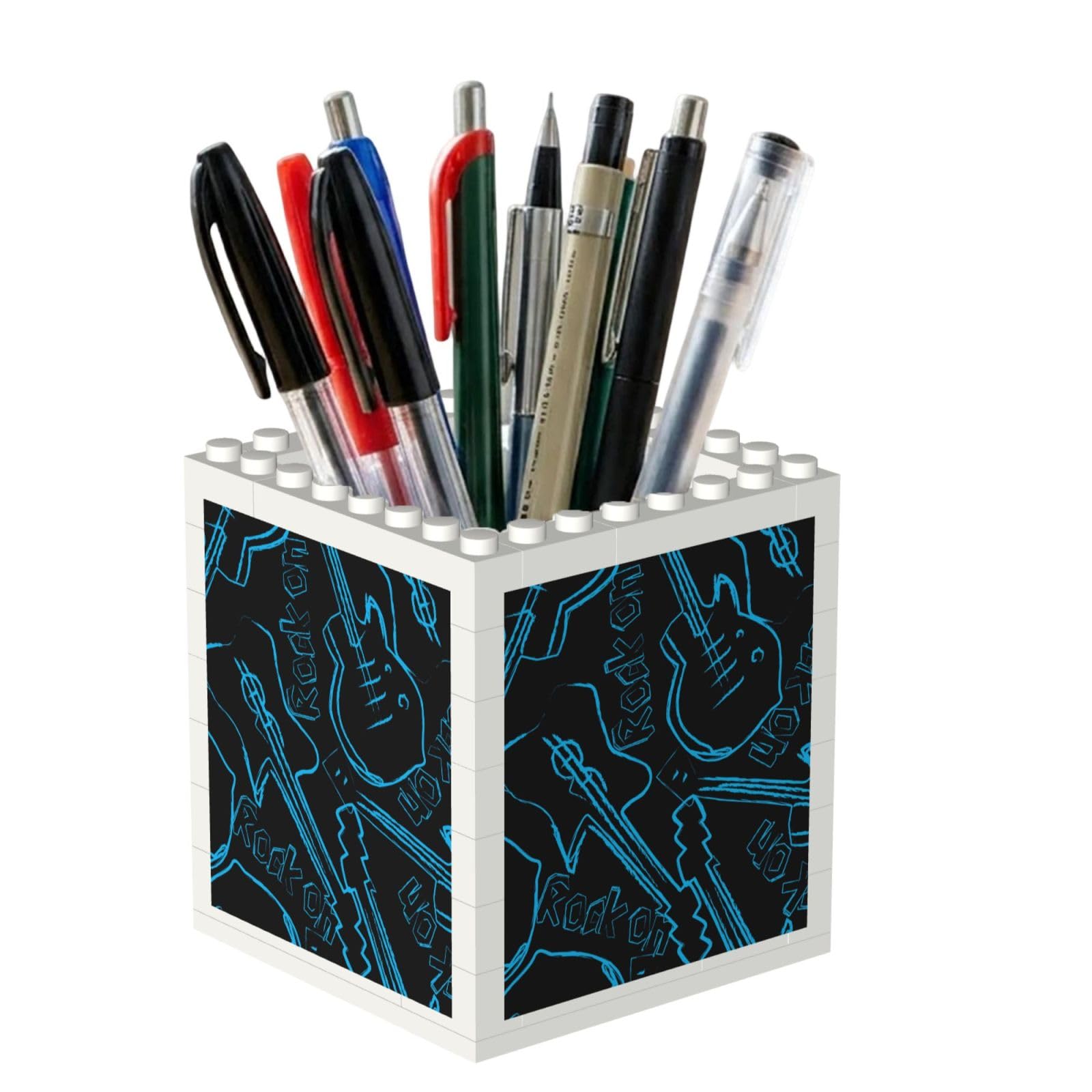 Poadnly Rock Guitars, Pen Pot Pencil Holder for Office Home School, Compact Desk Organiser for Office Stationery