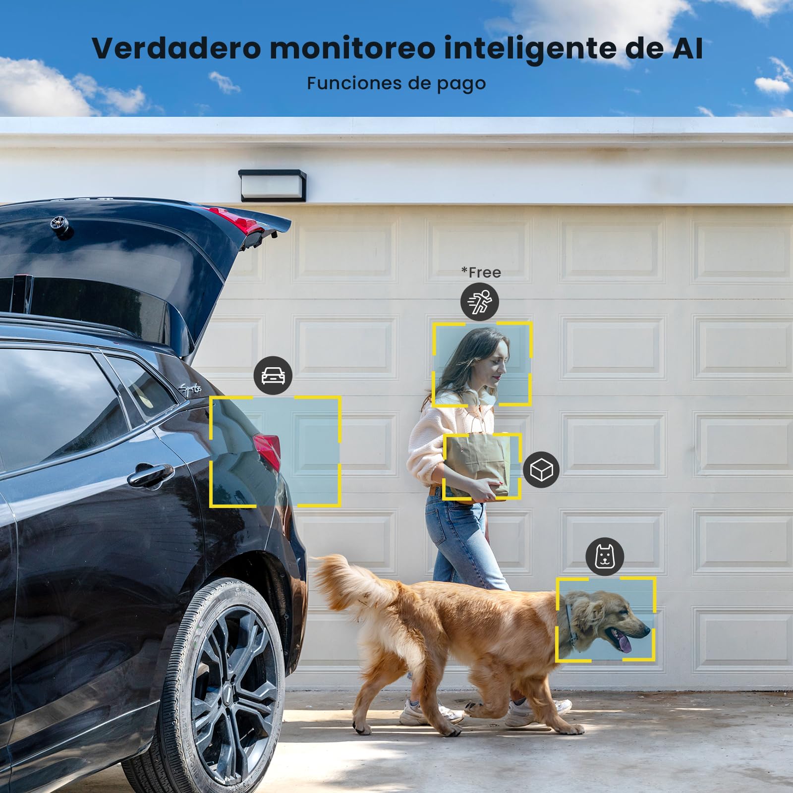 ieGeek 5MP Camara Vigilancia WiFi Exterior Solar, PTZ 360° | Detección Humana PIR, Visión Nocturna en Color, Audio Bidireccional, Almacenamiento Local/Nube, Compatible Alexa IP65