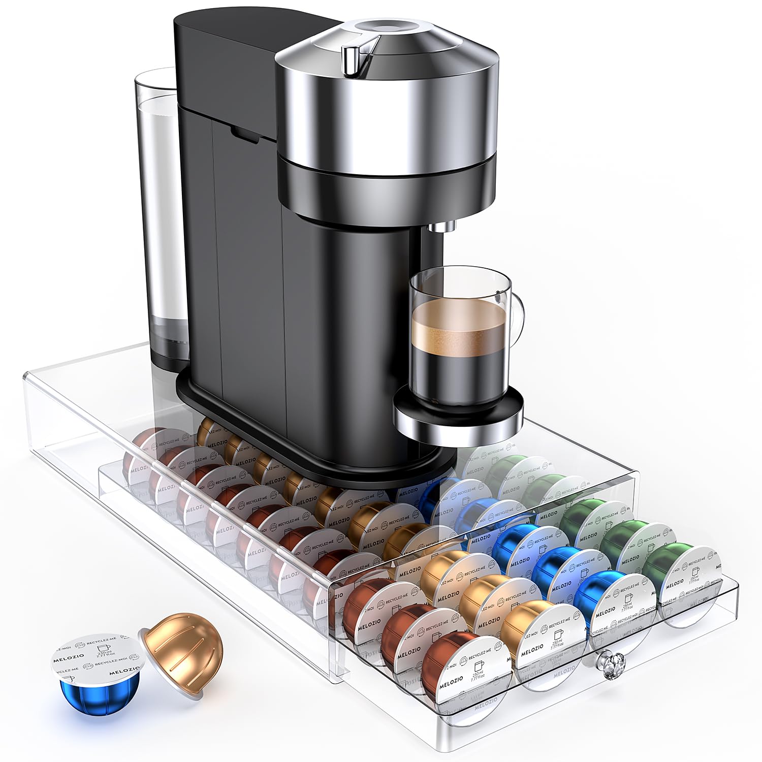 Photo 1 of Genew Acrylic Coffee Pod Holder Drawer - 40 Pods, Clear