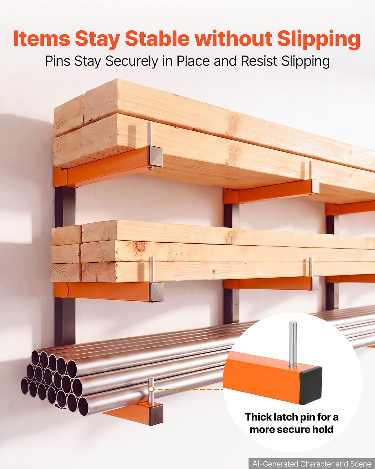 VEVOR Lumber Rack, 3-Tier 4-Pack 110 lbs per Tier, Foldable Wood Storage image 4