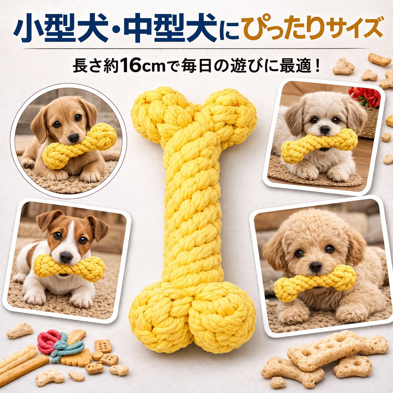 Amazon | CHIPP'S 犬の噛むおもちゃ コットンガブボーン, 犬用おもちゃ