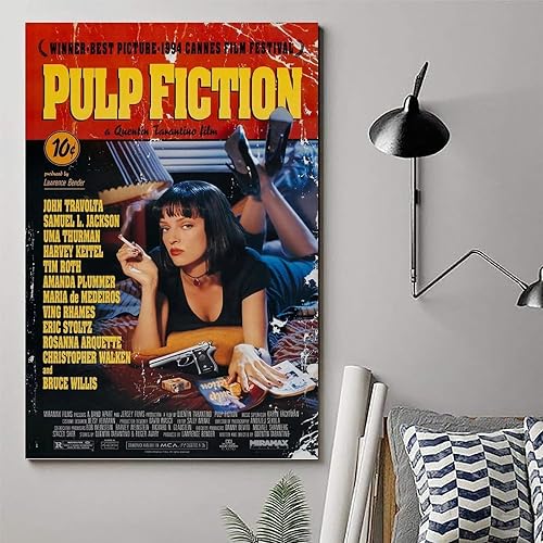 Miniatura 6 de Póster de película de pulp Fiction para dormitorio, lienzo estético, decoración de pared, 24 x 36 pulgadas (23.6 x 35.4 in)