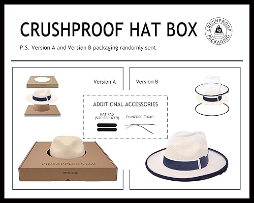 Miniatura 4 de Pineapple&Star Sun - Sombrero de playa Fedora de paja fina UPF50+ para unisex