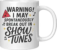 Caneca de amante da Broadway – Caneca de café engraçada para presente de teatro musical para cantores, atores, artistas de palco e amantes de drama – Caneca de cerâmica branca de 325 ml