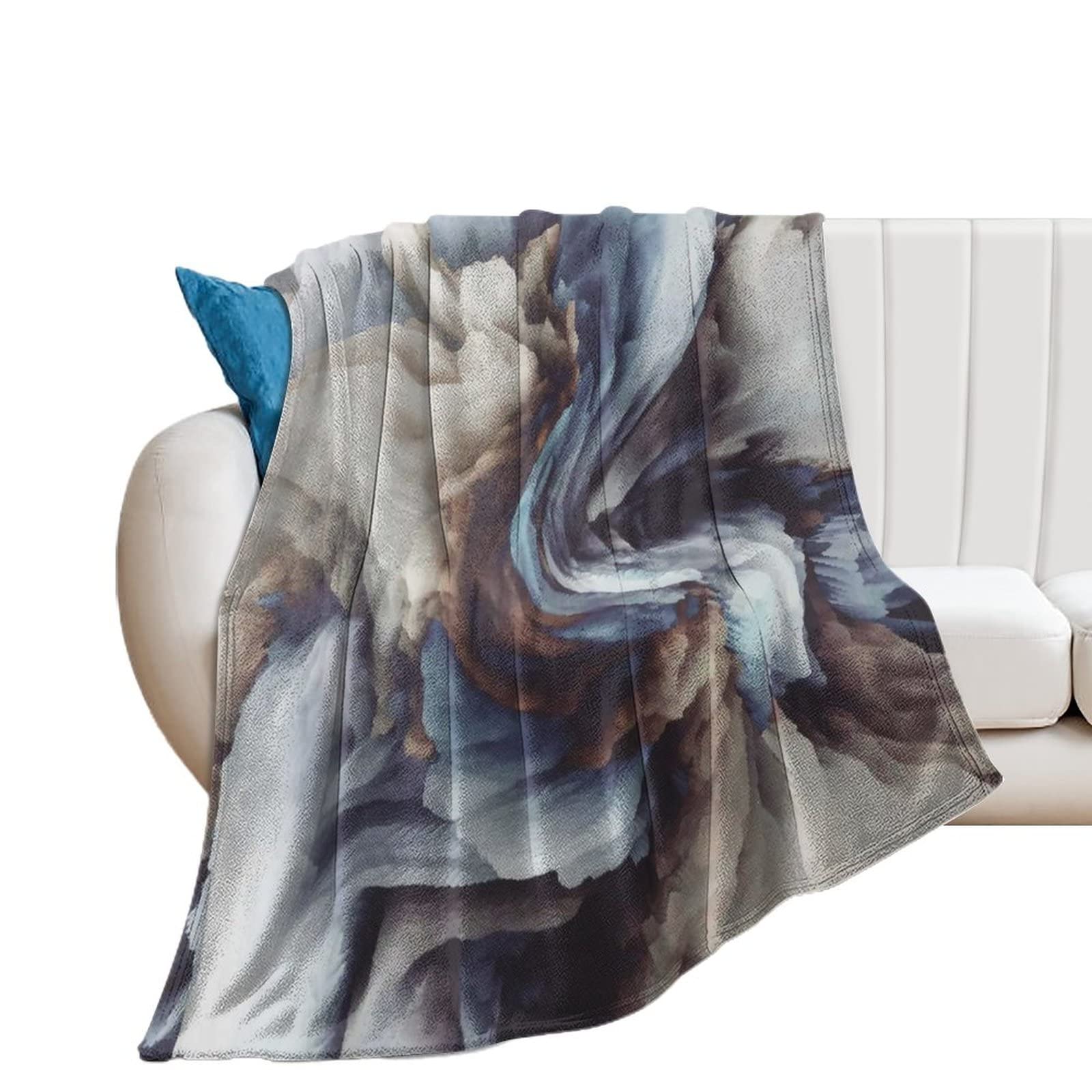 Couverture lit flanelle légère anti-courants d'air pour salon et chambre