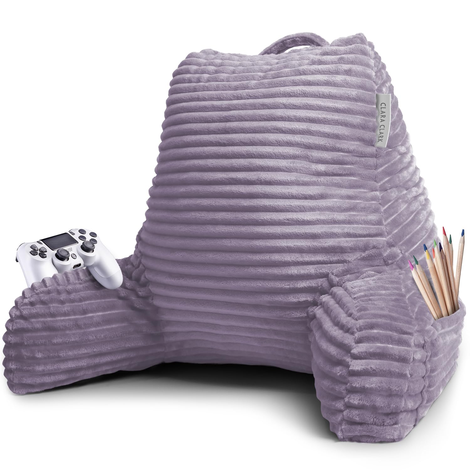 Clara Clark Reading Pillow for Bed Adult – Back Pillow for Sitting in Bed, Standard Bed Pillows for Sitting Up in Bed, Foam Bed Chair Pillow, Dusty