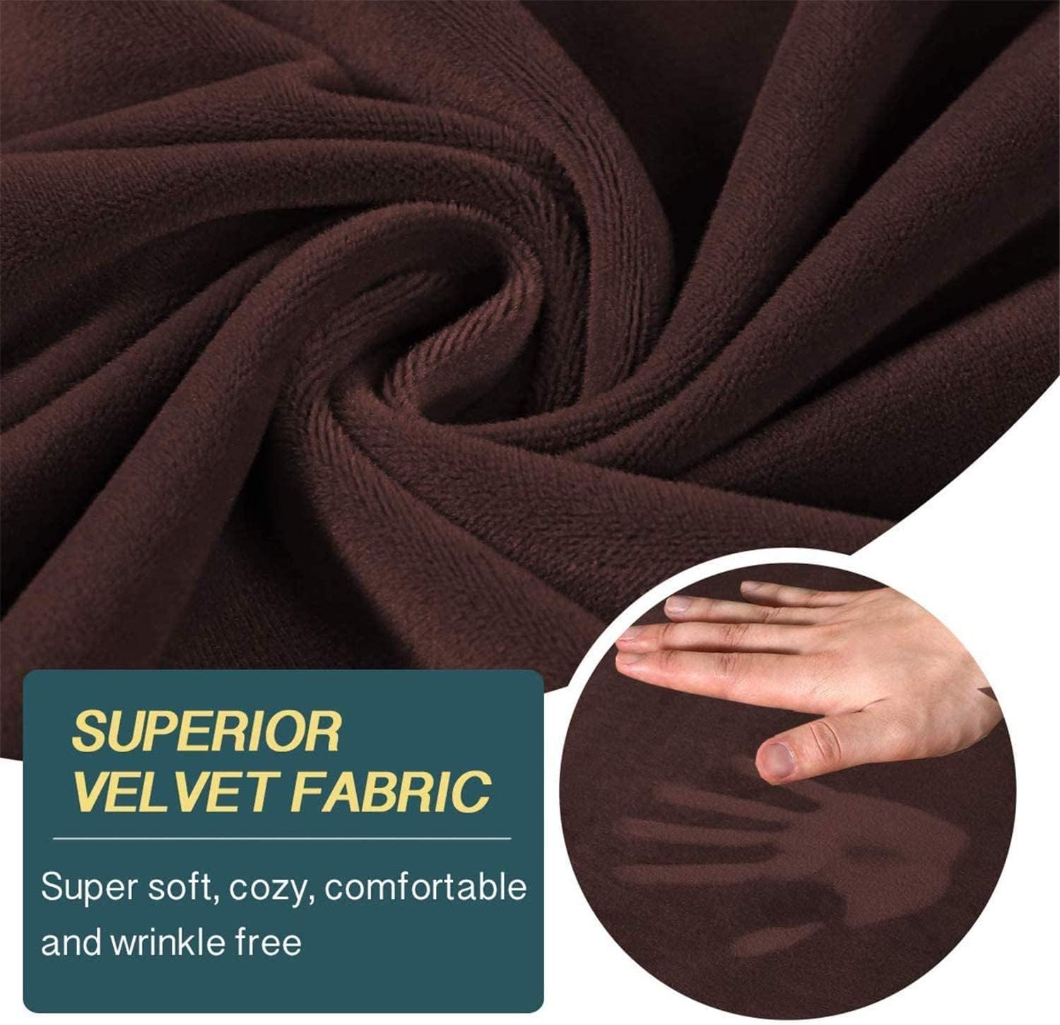 8-Pieces Recliner Sofa Cover Stretch Velvet Reclining Sofa Slipcovers for 3 Seater, Soft Thick Recliner Couch Covers Furniture Protector with Side Pocket (Color : Brown)