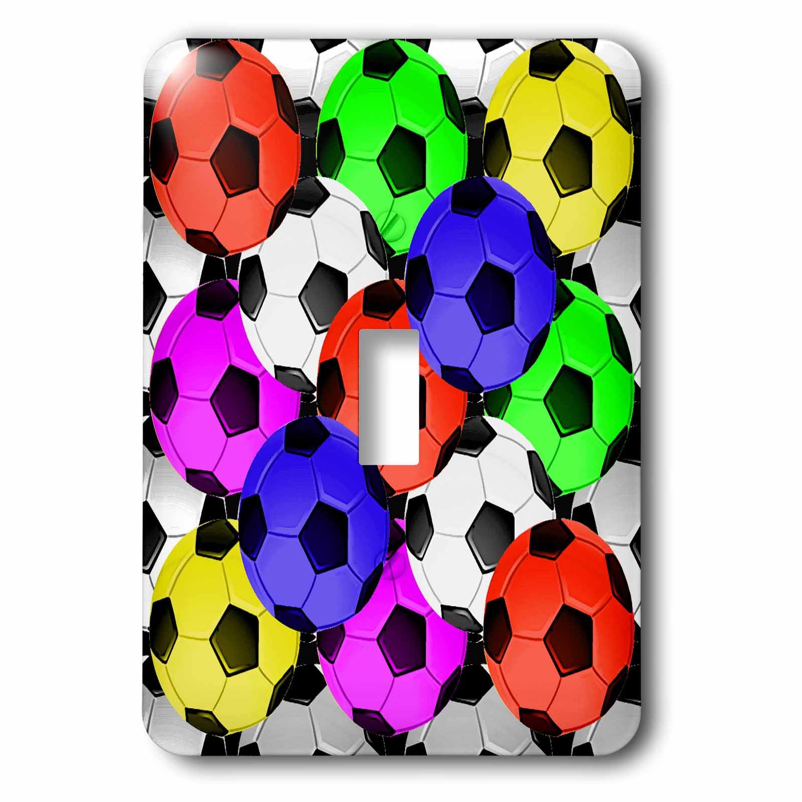 Soccer Ball motif coloré haute définition pour plaque interrupteur 3drose