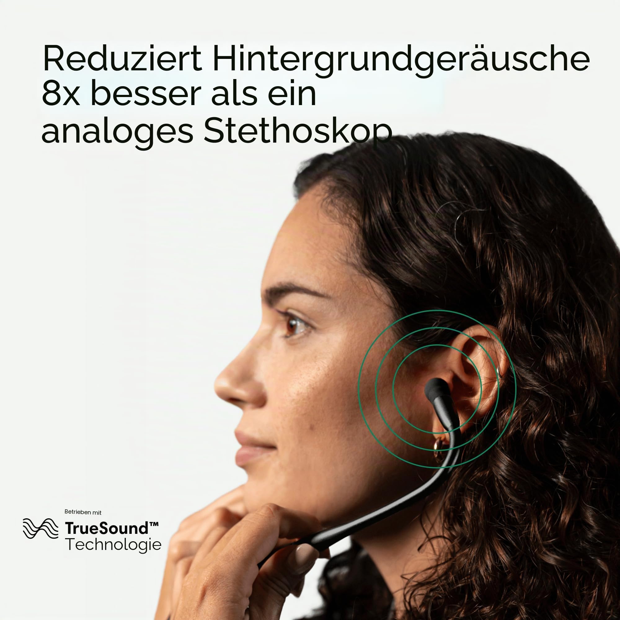 CORE 500™ Digitales Stethoskop, 40-fache Verstärkung, aktive Geräuschunterdrückung, 3-Draht-EKG, FDA genehmigt mit Eko+, Vollfarbanzeige, rückerstattungsfähig, Champagner