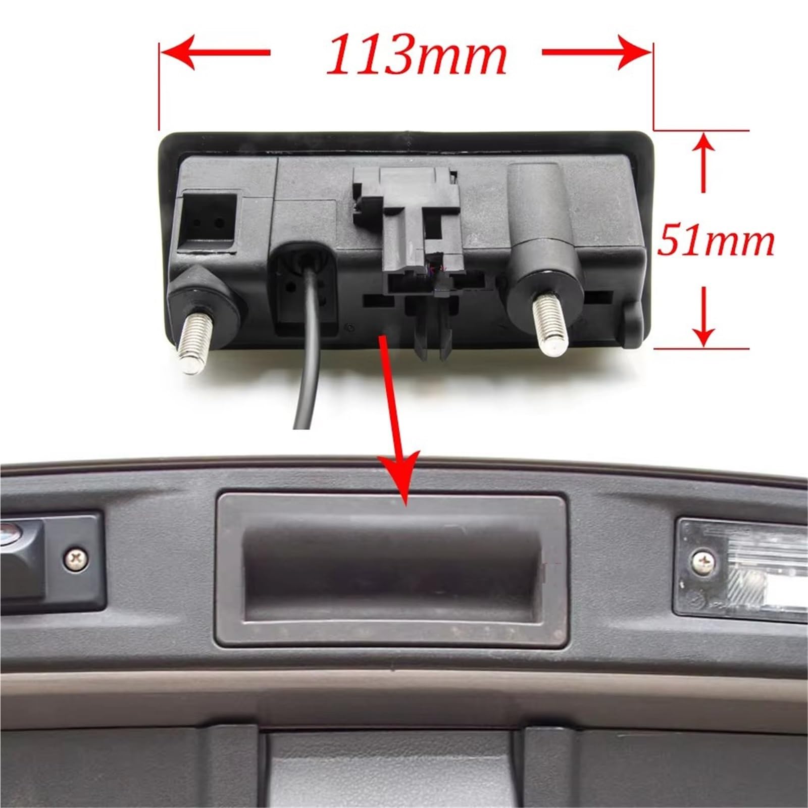 Zamiennik kamery cofania samochodu do VW Tiguan do B7 2011 2012 2013 2014 2015 2016 uchwyt bagażnika samochodowego monitor cofania CCD HD AHD kamera cofania rybie oko kamera cofania (C135 AHD 720P) (C