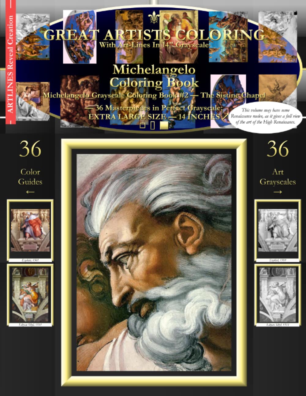 Michelangelo Coloring Book: Michelangelo Grayscale Coloring Book #2 - The Sistine Chapel