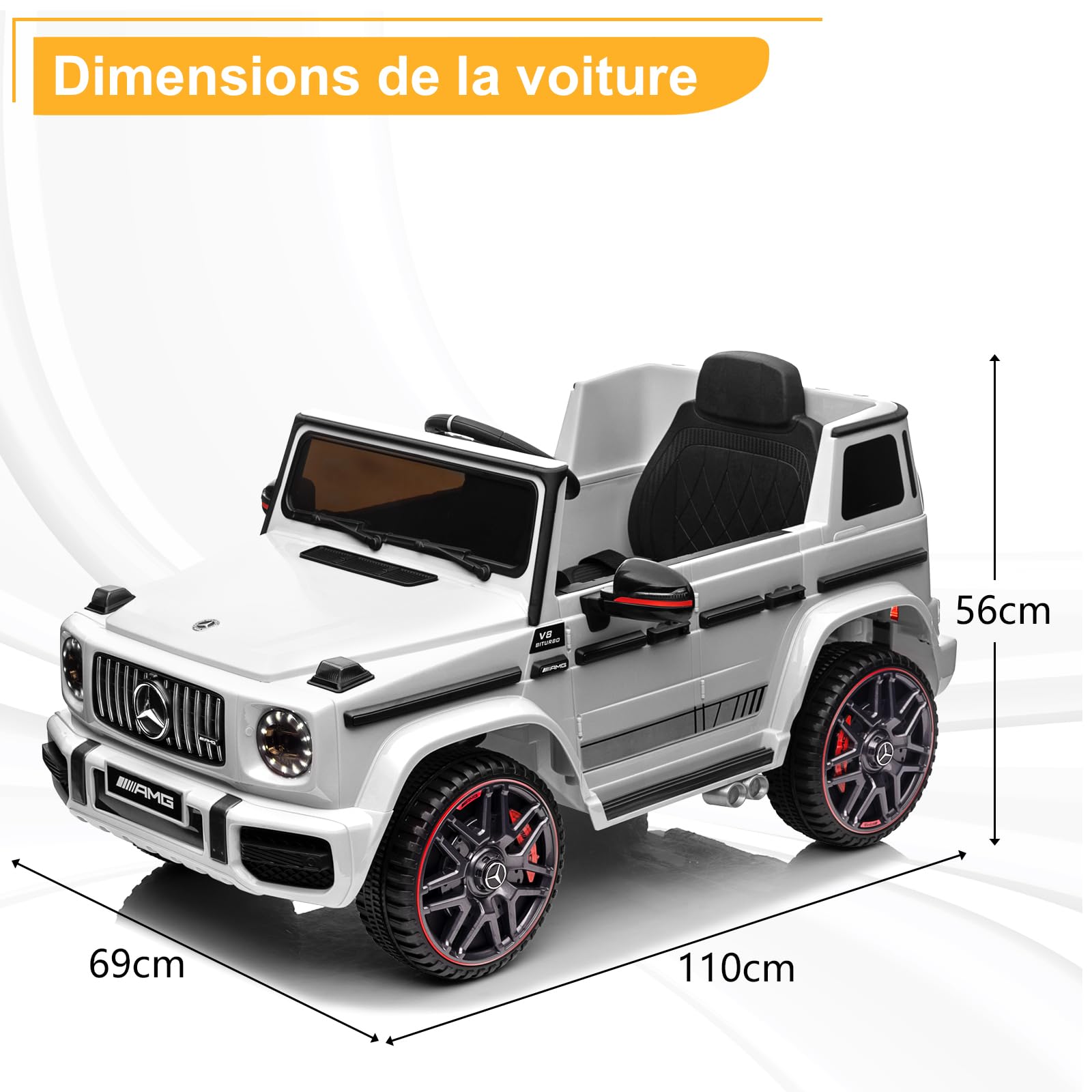 LALAHO G63 Enfant 12V télécommande 2.4G MP3